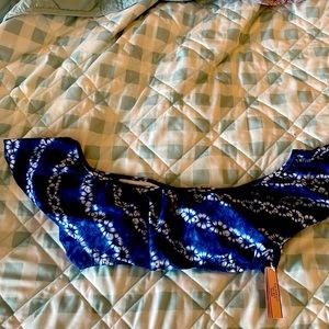 Swim top, off the shoulder blue and white. Nwt
